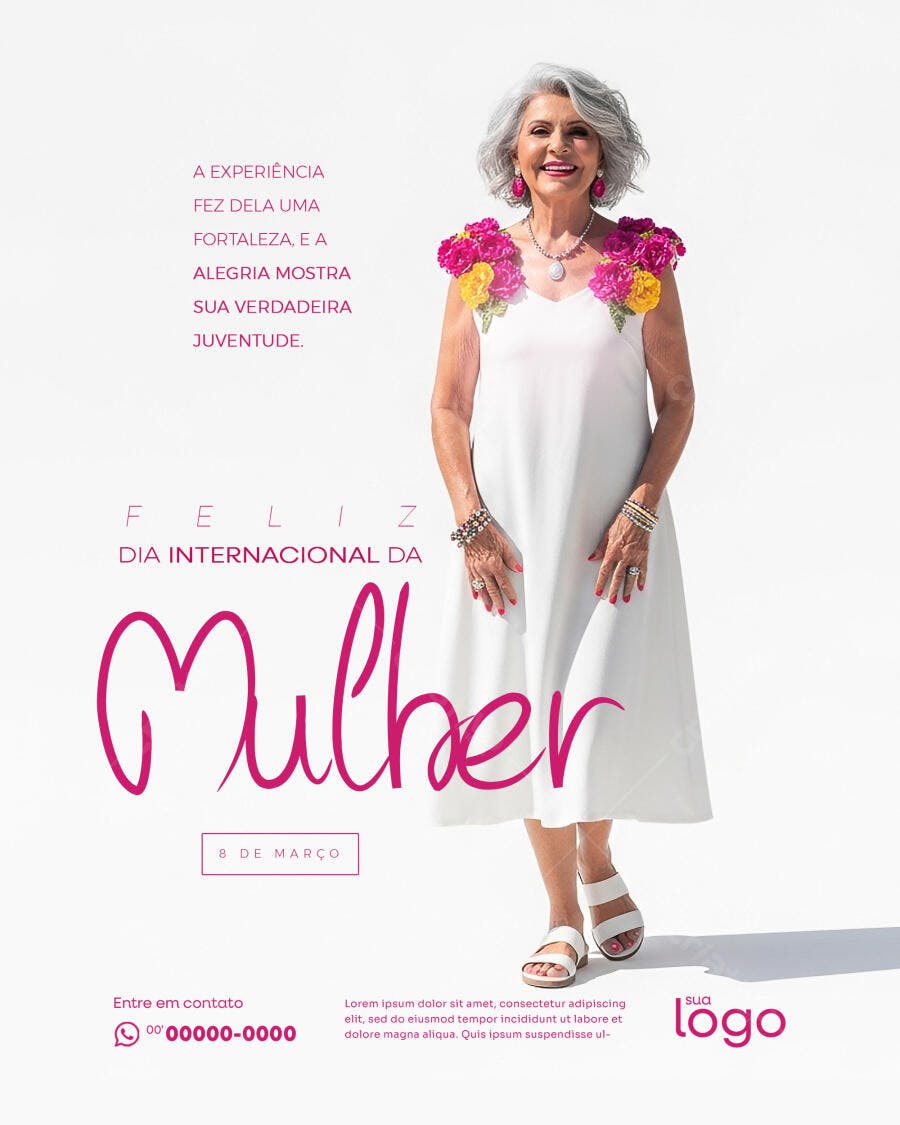 Post Instagram Dia Internacional da Mulher 8 de Março PSD Editável
