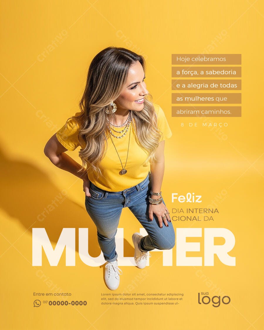 Post Instagram Dia da Mulher 8 de Março PSD Editável