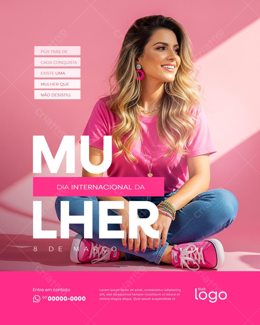 Post Instagram Dia Internacional da Mulher 8 de Março PSD Editável