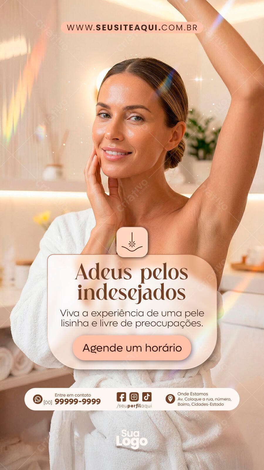 Story Instagram Depilação a Laser Estética PSD Editável