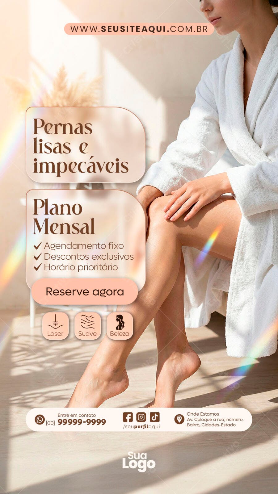 Story Instagram Depilação a Laser Estética PSD Editável