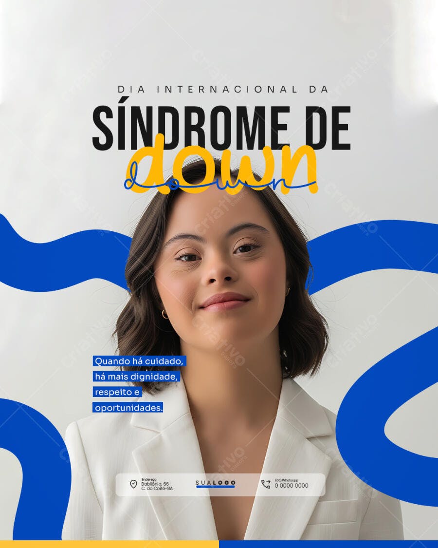 Post Dia Internacional da Síndrome de Down PSD Editável