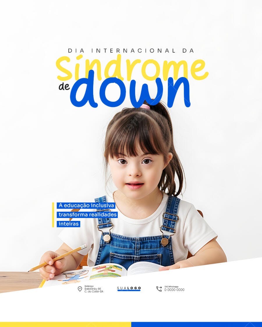 Post Dia Internacional da Síndrome de Down PSD Editável