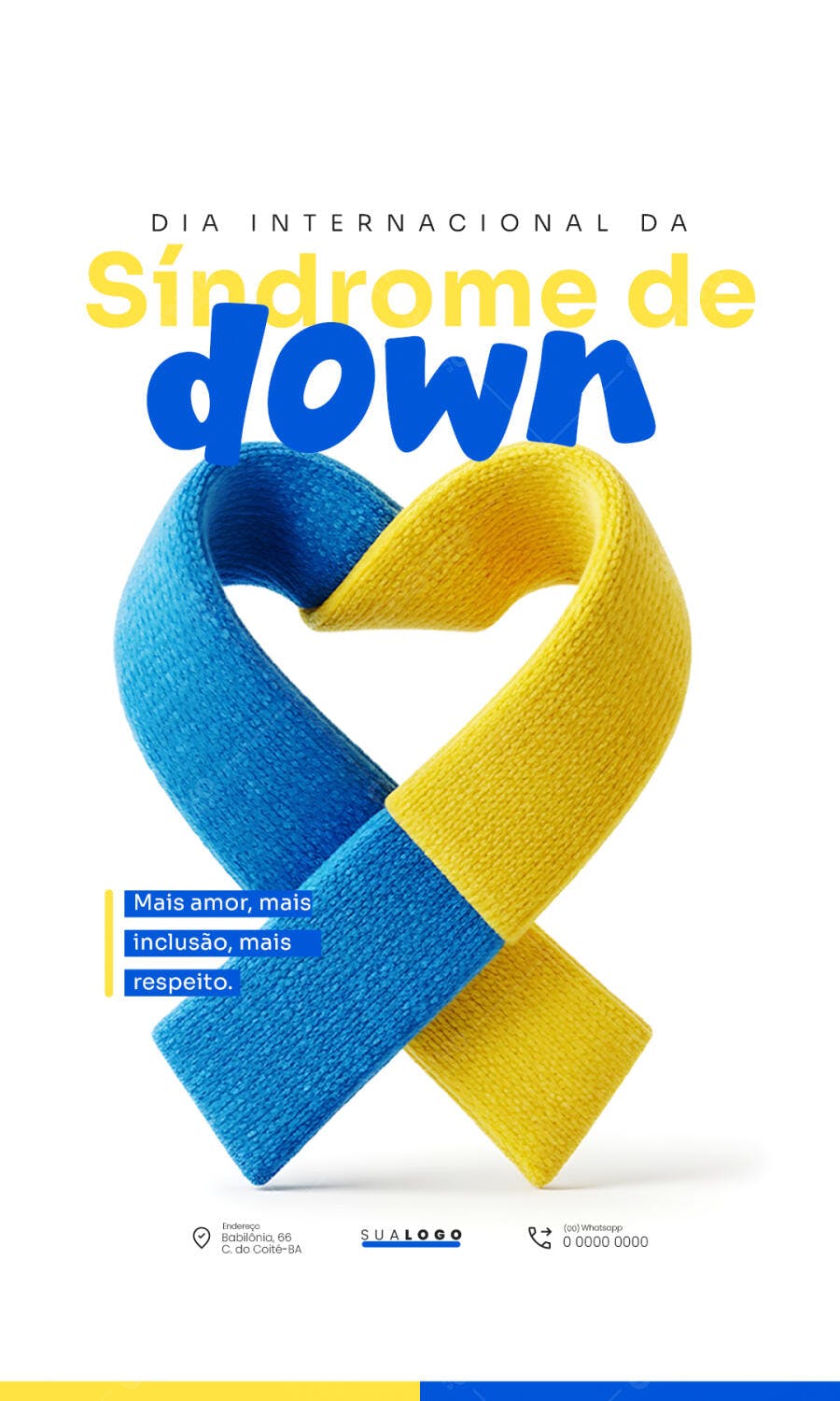 Post Dia Internacional da Síndrome de Down PSD Editável
