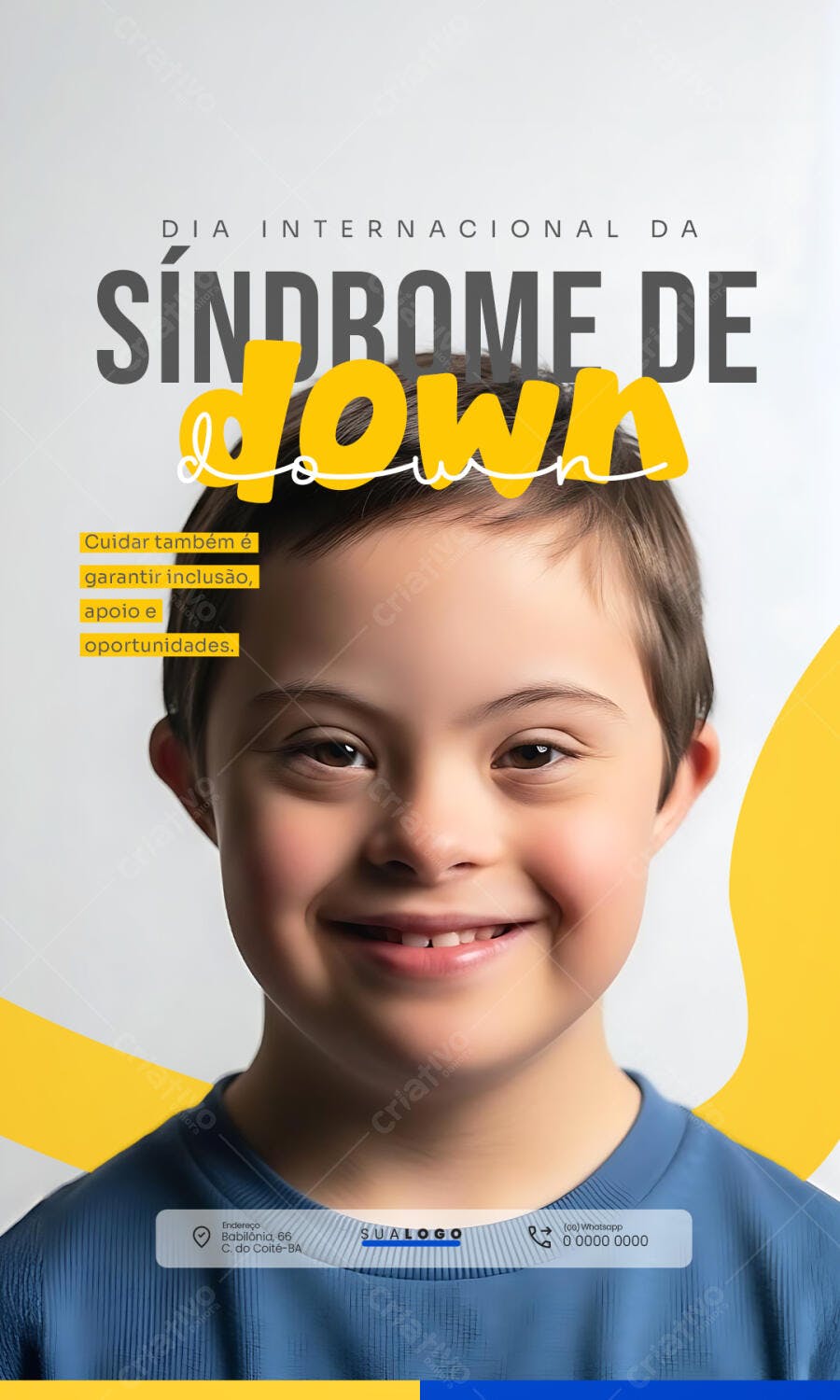 Post Dia Internacional da Síndrome de Down PSD Editável