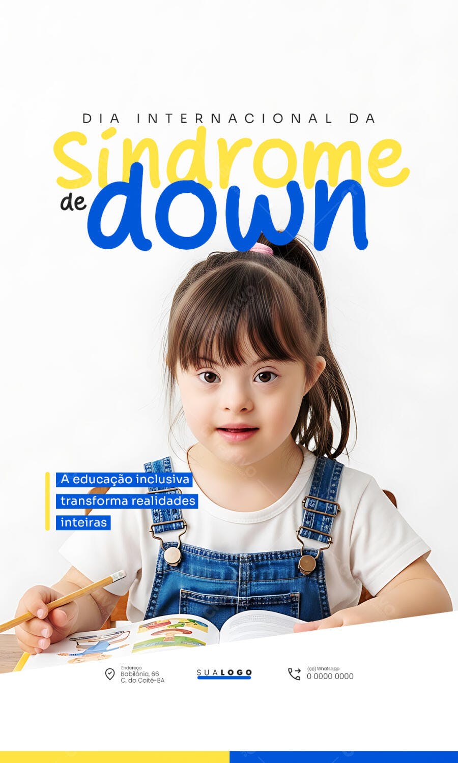 Post Instagram Dia Internacional Síndrome de Down PSD Editável
