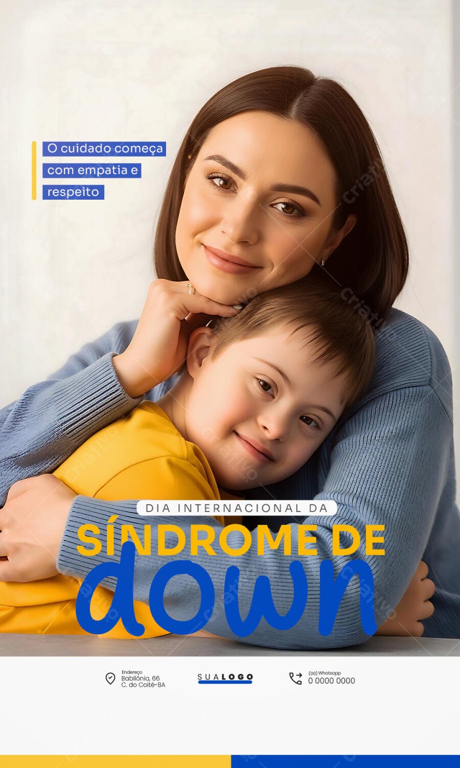 Post Instagram Dia Internacional Síndrome de Down PSD Editável