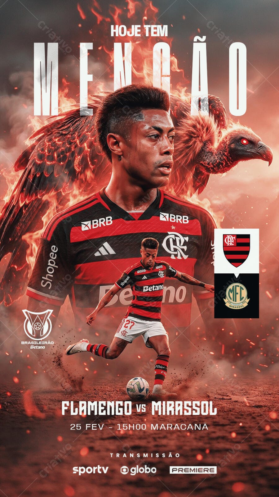Post Instagram Flamengo Futebol Jogo PSD Editável