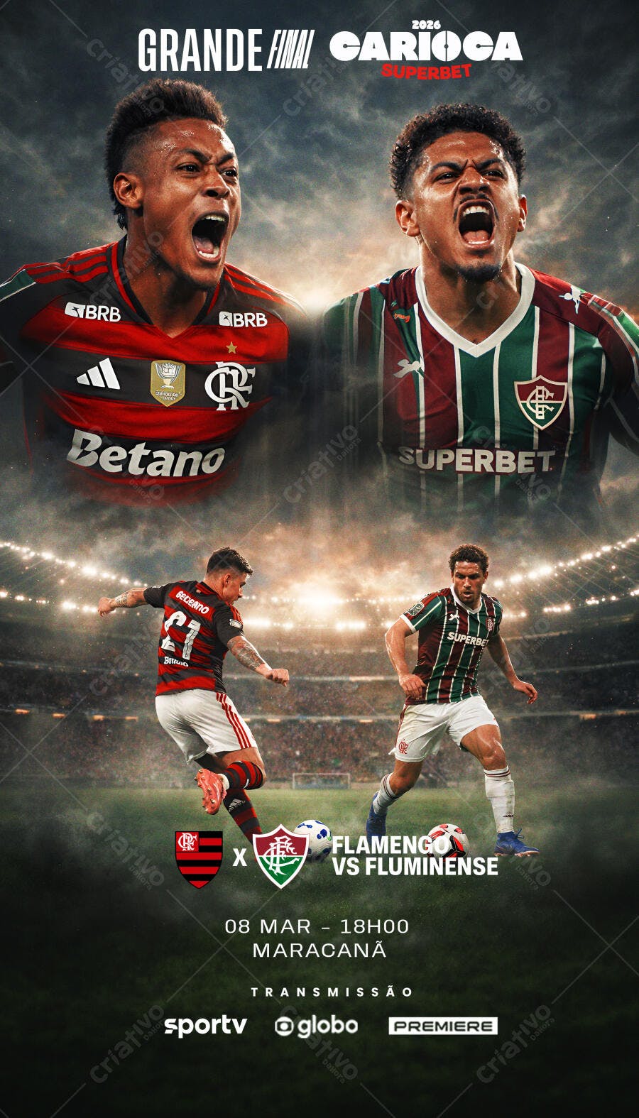 Post Instagram Futebol Campeonato Carioca PSD Editável