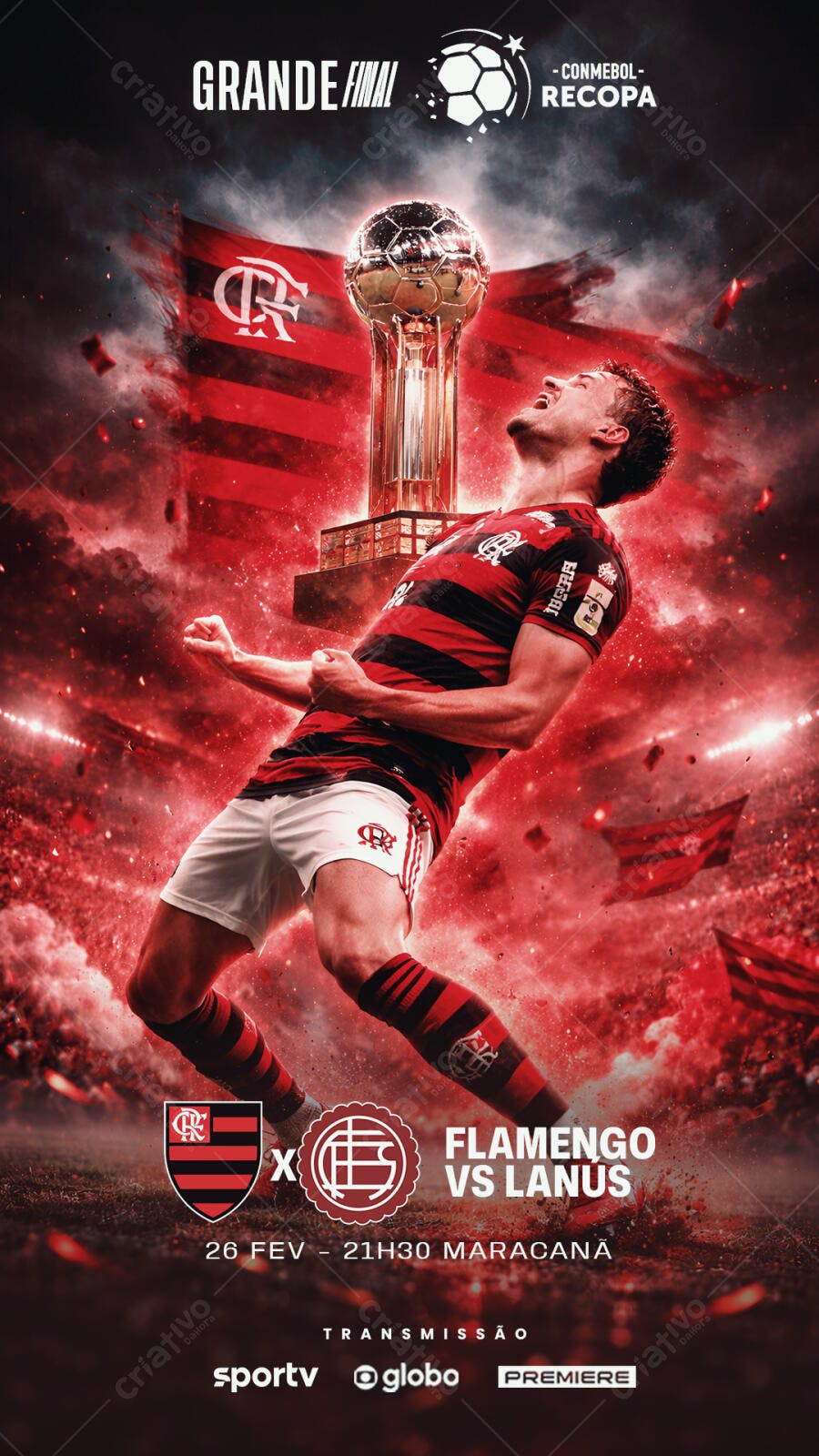 Post Instagram Futebol Grande Final Recopa PSD Editável