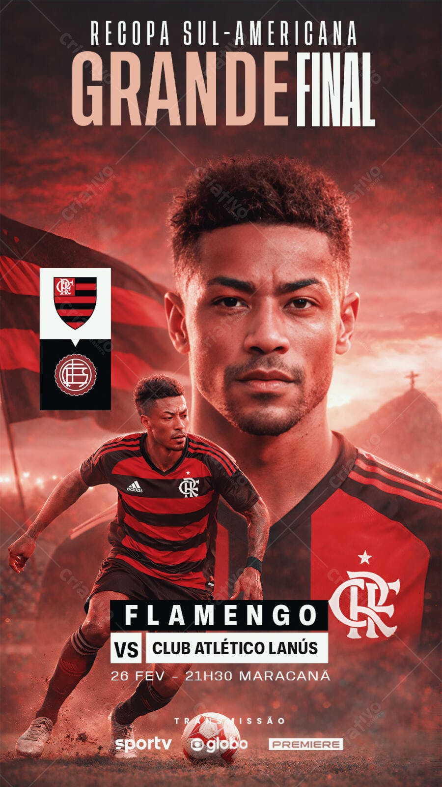Post Recopa Sul-Americana Flamengo Final PSD Editável