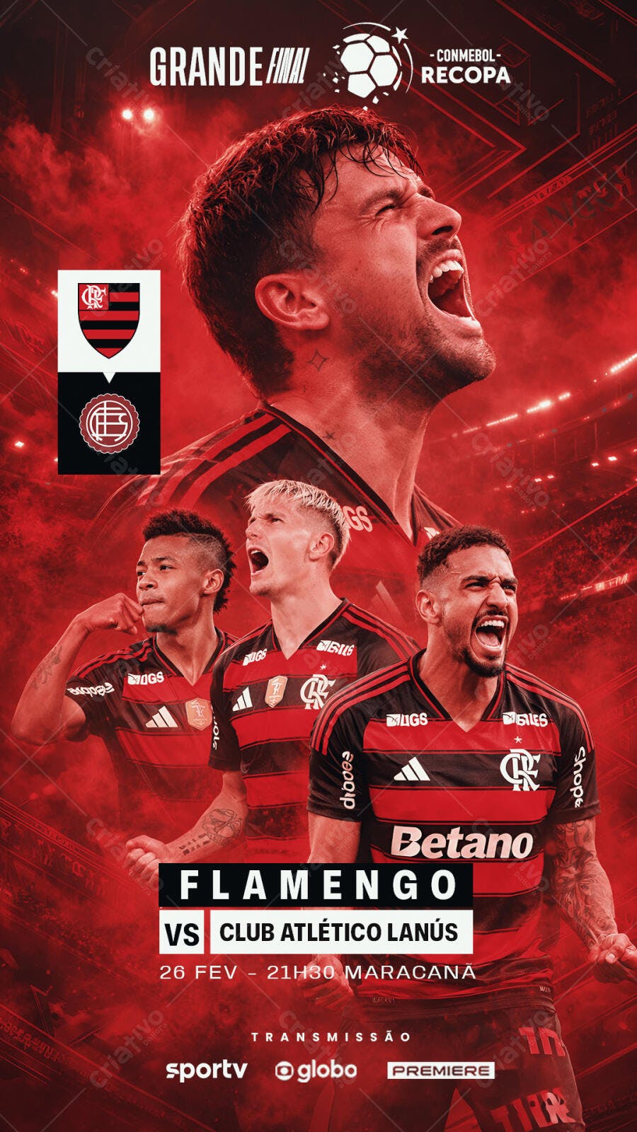 Post Instagram Grande Final Recopa Flamengo PSD Editável