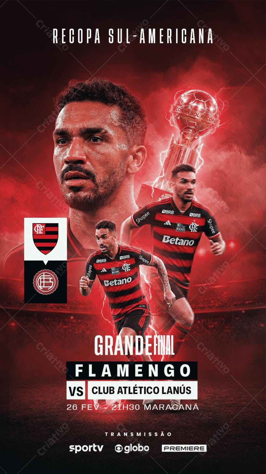 Post Instagram Recopa Sul-Americana Flamengo PSD Editável