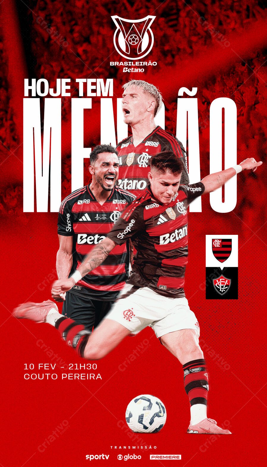 Post Instagram Jogo Futebol Brasileiro PSD Editável
