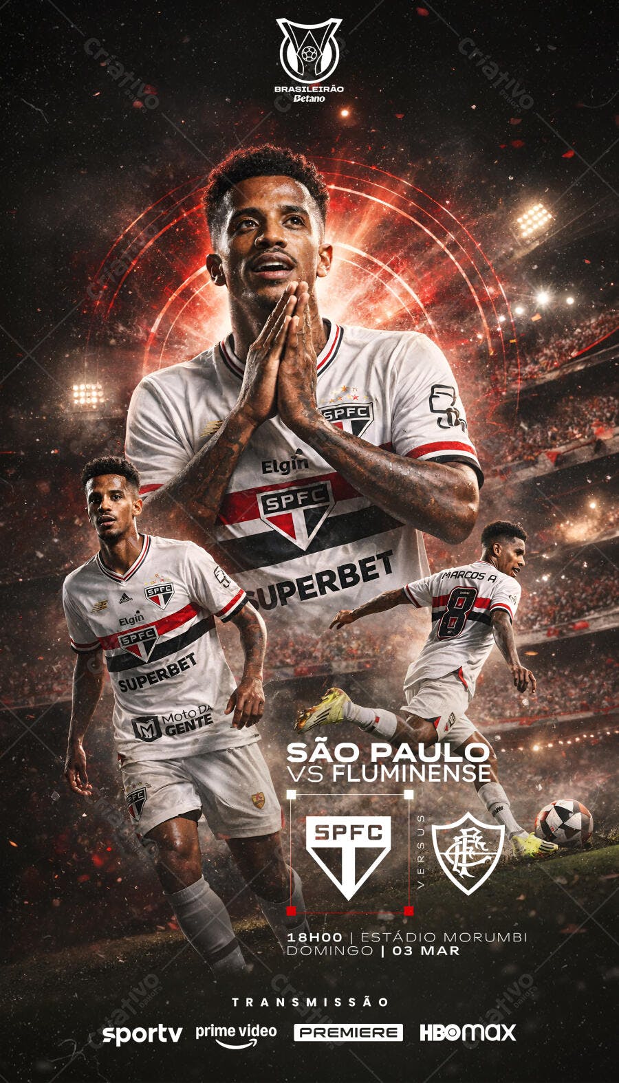 Post Instagram Futebol São Paulo Fluminense PSD Editável