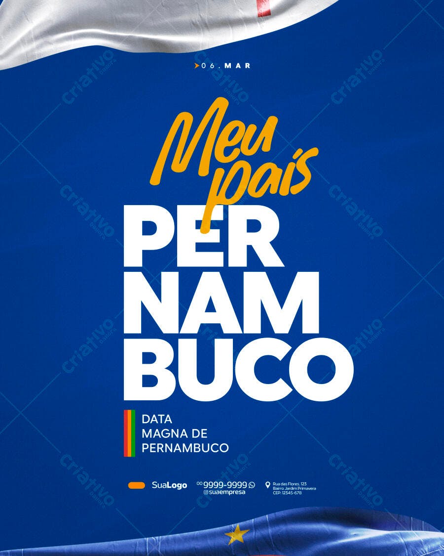 Post Instagram Meu País Pernambuco PSD Editável