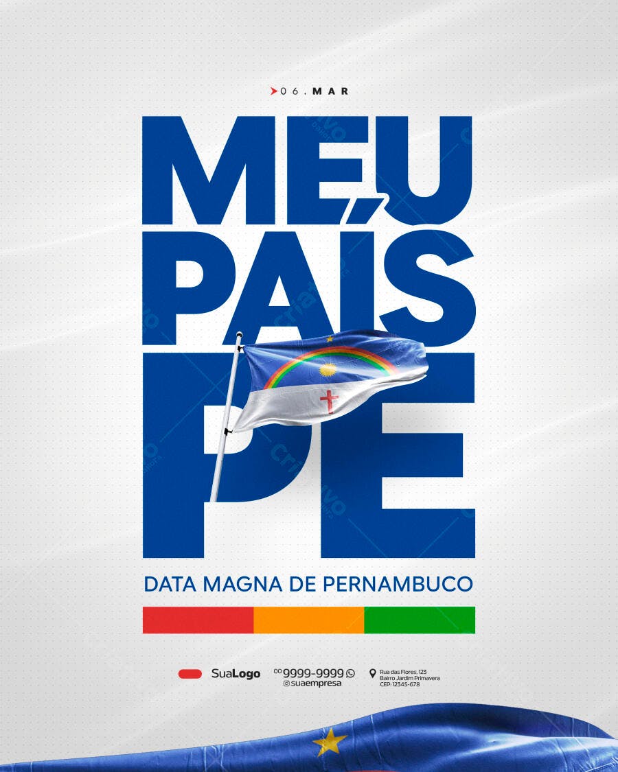 Post Instagram Data Magna Pernambuco PSD Editável