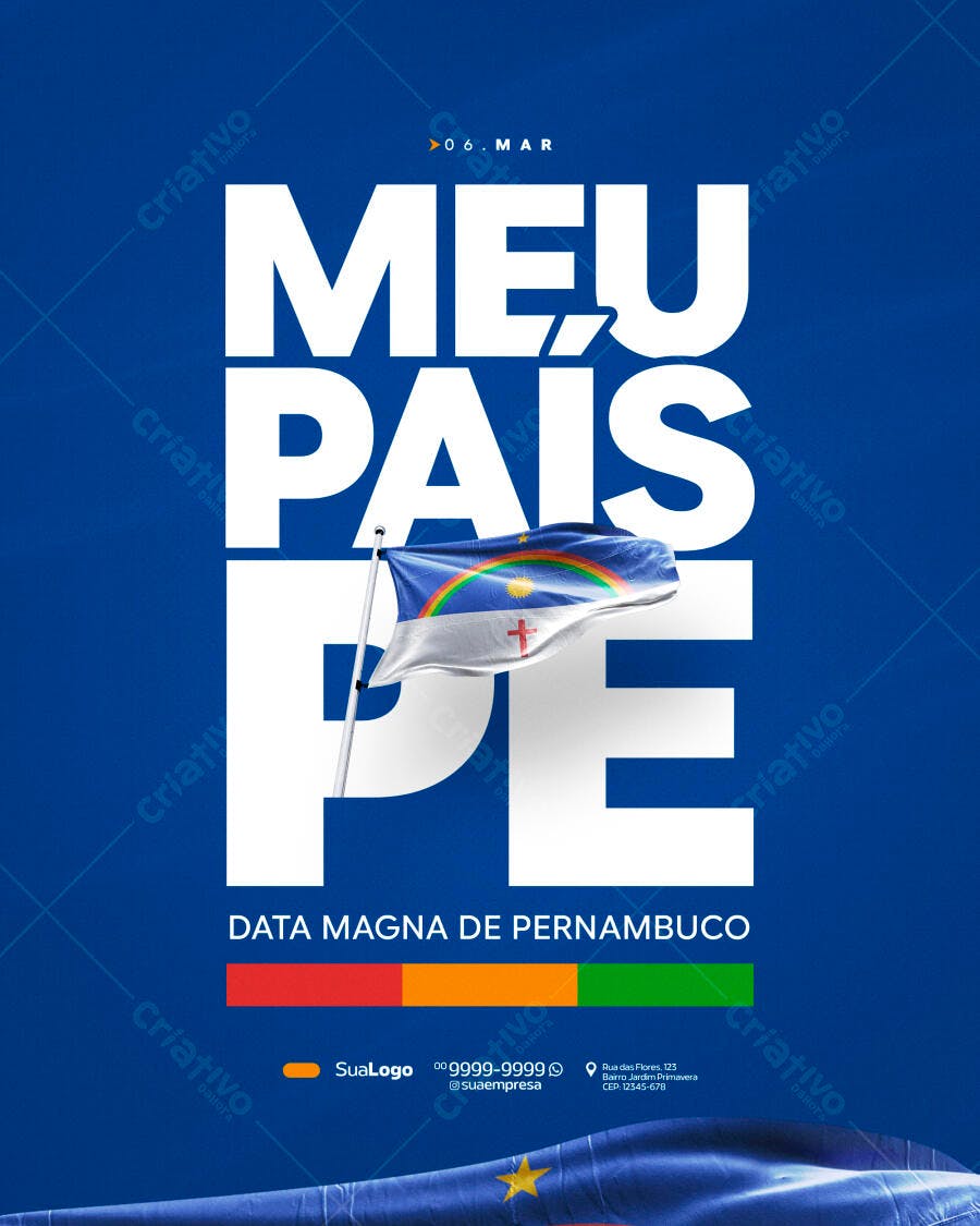 Post Instagram Data Magna Pernambuco PSD Editável