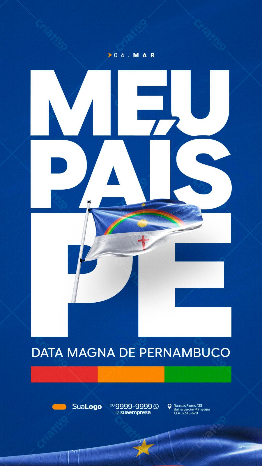 Story Instagram Data Magna de Pernambuco 06 Março PSD Editável