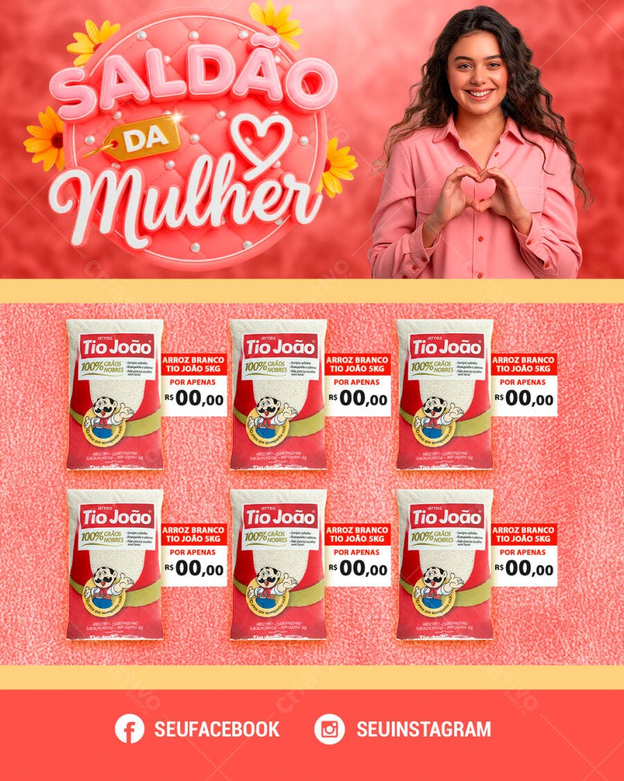 Post Salão da Mulher Supermercado Março PSD Editável
