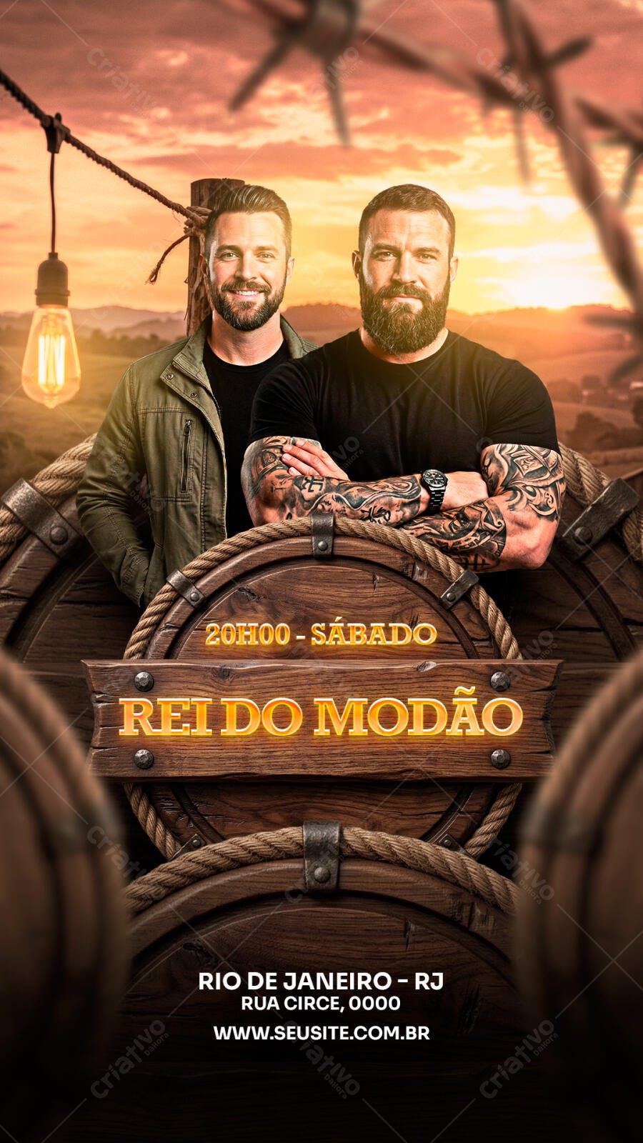 Story Instagram Rei do Modão Sertanejo PSD Editável