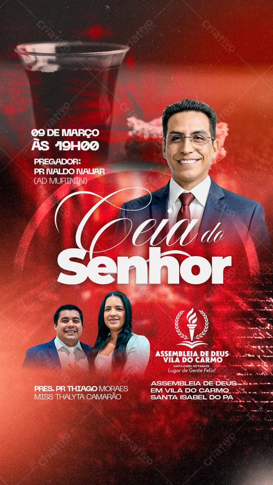 Flyer Ceia do Senhor Igreja Evangélica PSD Editável
