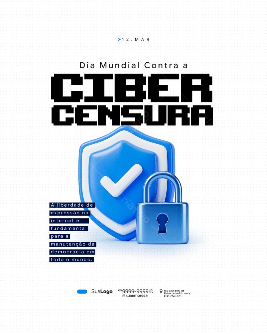Post Dia Mundial Contra a Cibercensura Março PSD Editável