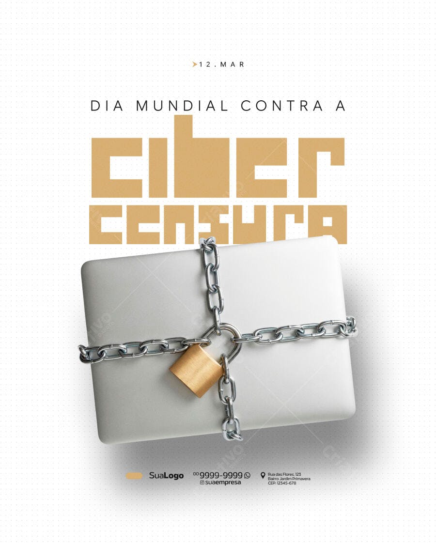 Post Dia Mundial Contra a Cibercensura Março PSD Editável