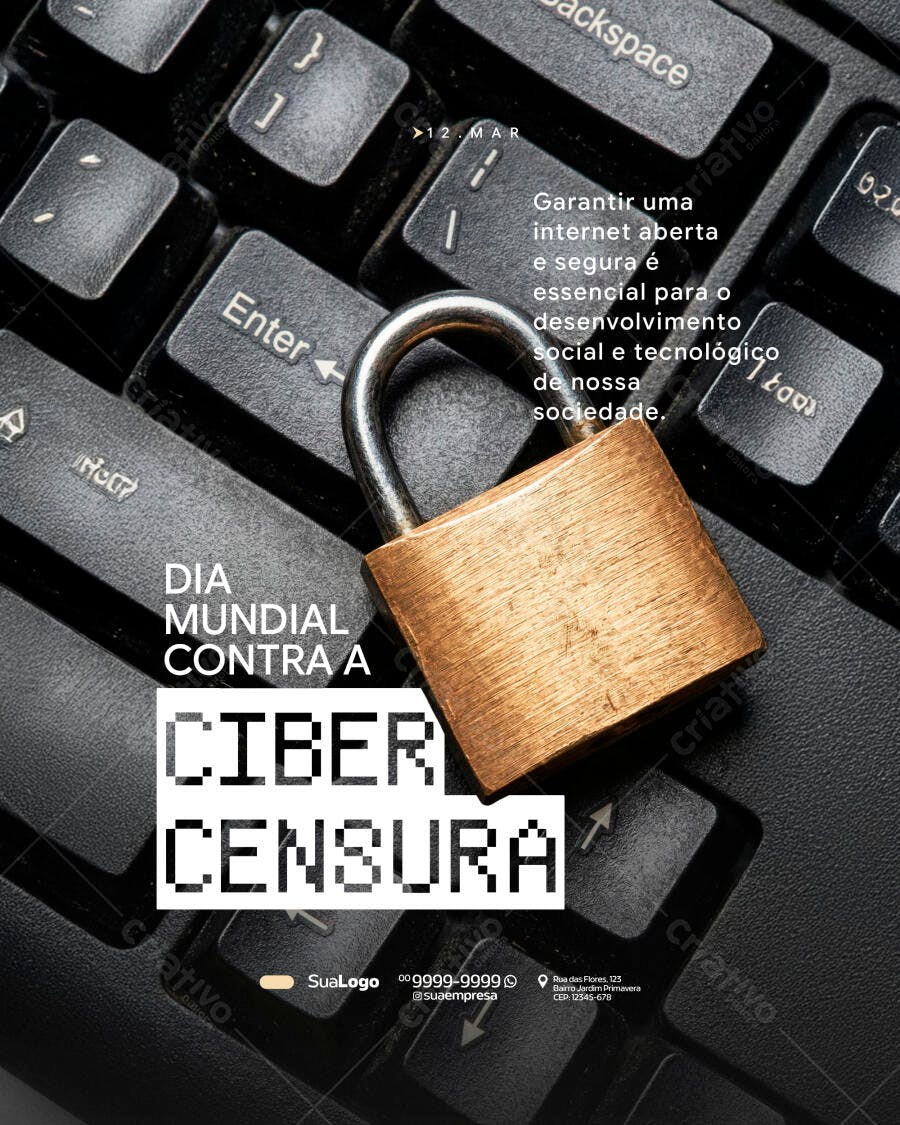 Post Dia Mundial Contra a Cibercensura Março PSD Editável