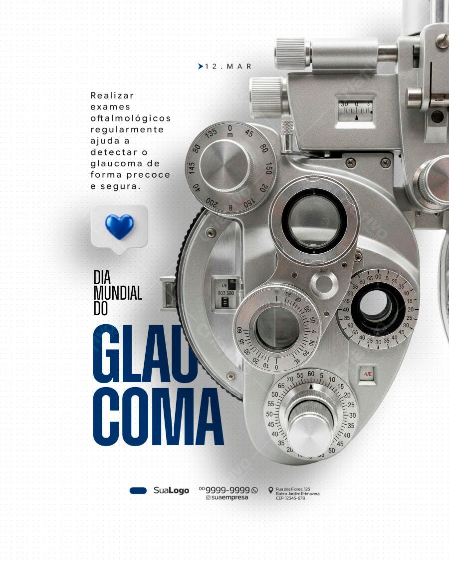 Post Instagram Dia Mundial do Glaucoma Oftalmologia PSD Editável