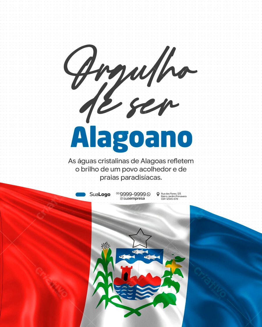 Post Instagram Orgulho de Ser Alagoano PSD Editável