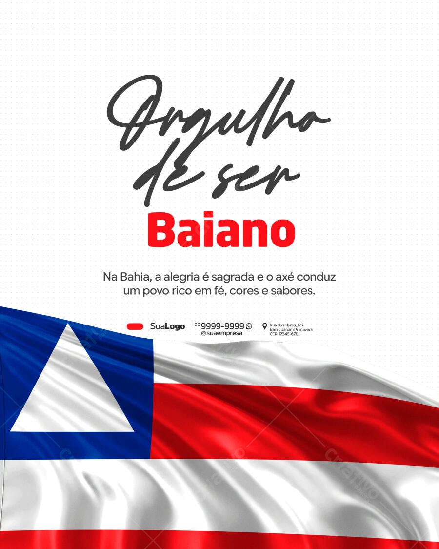 Post Instagram Orgulho de Ser Baiano PSD Editável