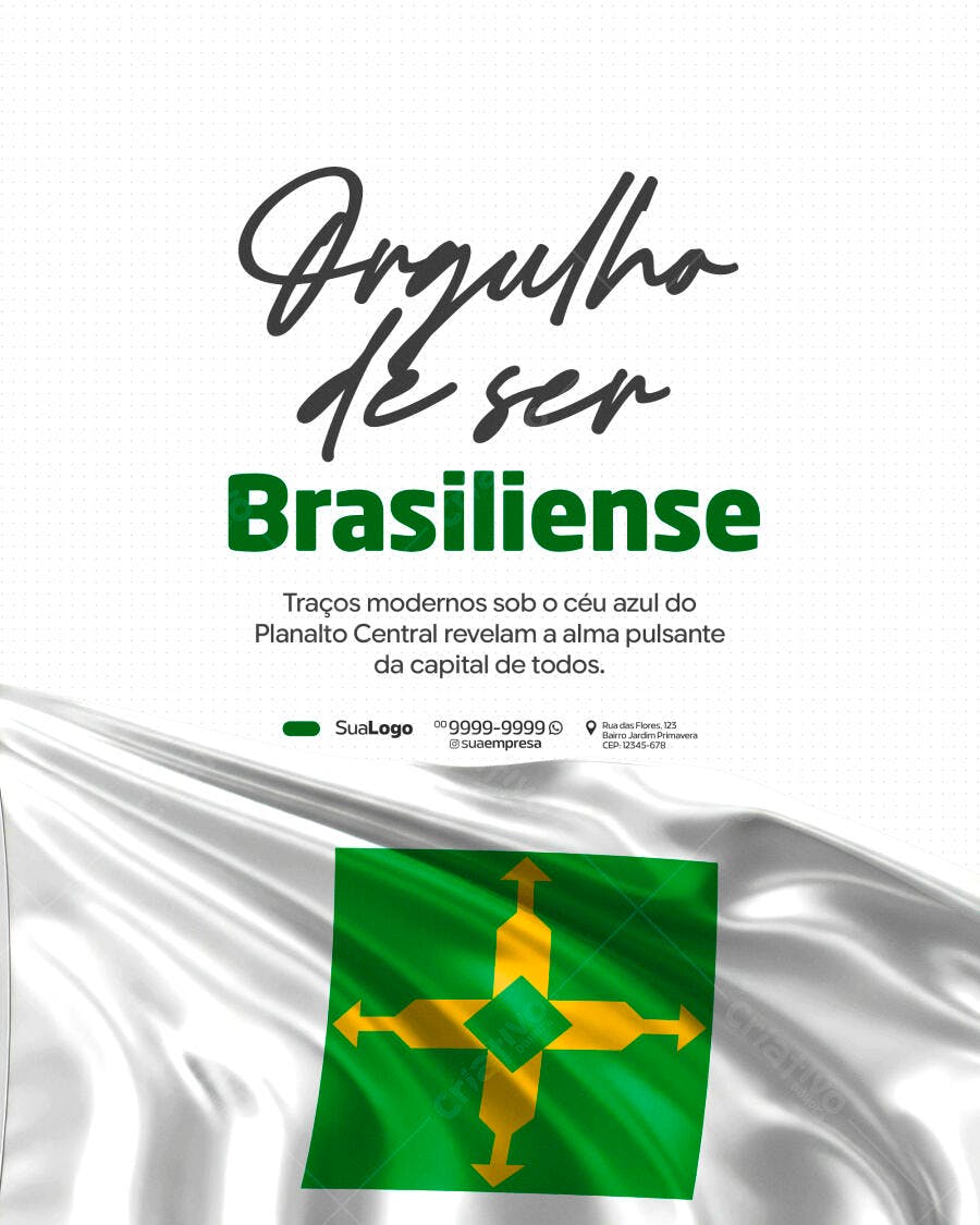 Post Instagram Orgulho Brasiliense PSD Editável
