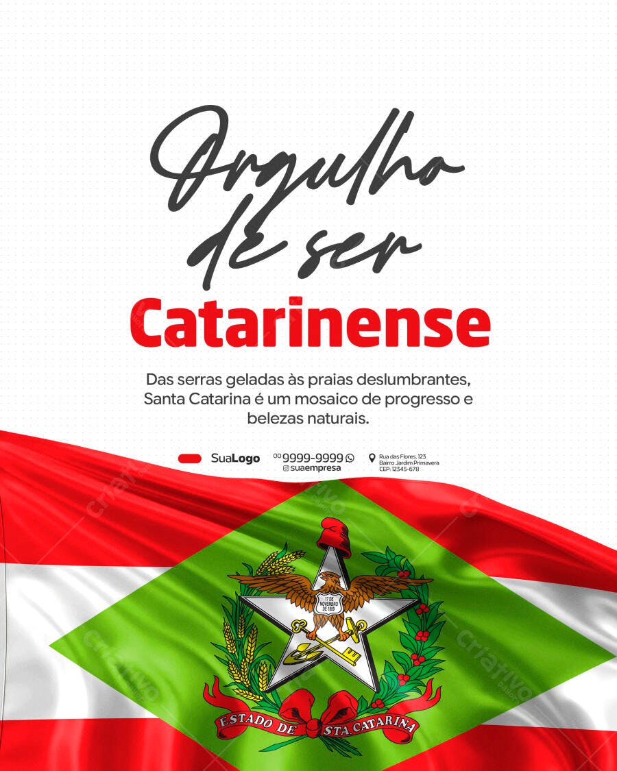 Post Instagram Orgulho Catarinense PSD Editável