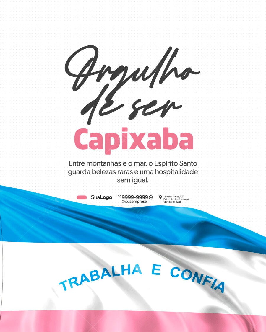 Flyer Orgulho Capixaba Espírito Santo PSD Editável