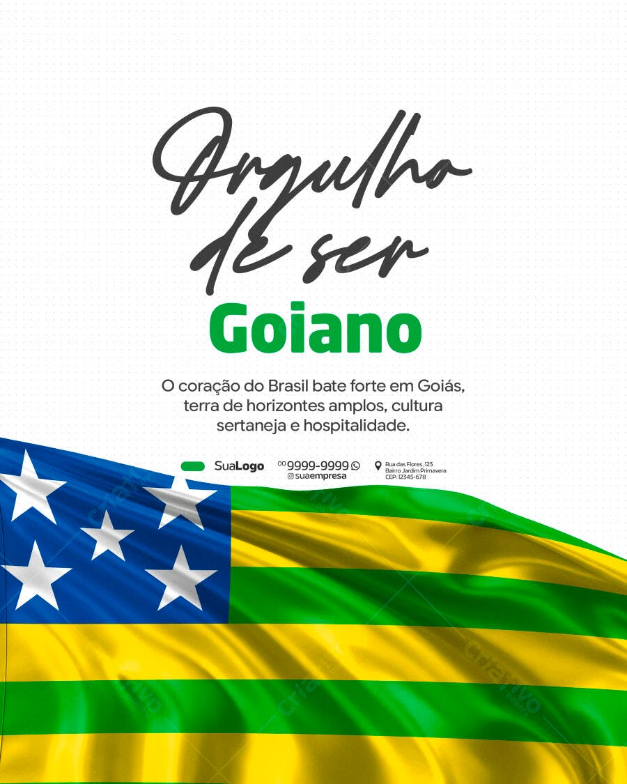Post Instagram Orgulho Goiano PSD Editável