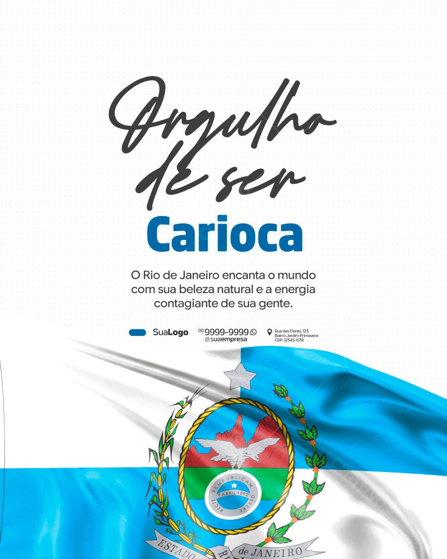 Post Instagram Orgulho Carioca Rio de Janeiro PSD Editável