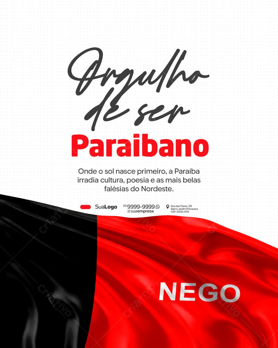 Post Instagram Orgulho Paraibano PSD Editável