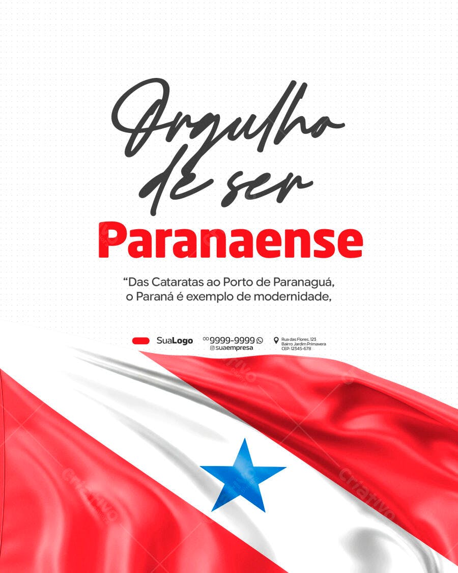 Post Orgulho Paranaense PSD Editável