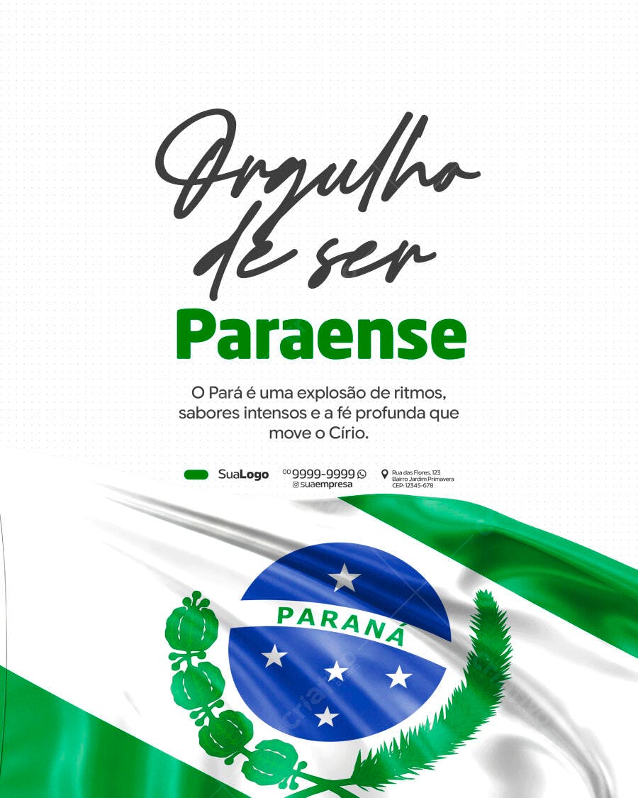 Post Orgulho de Ser Paraense PSD Editável