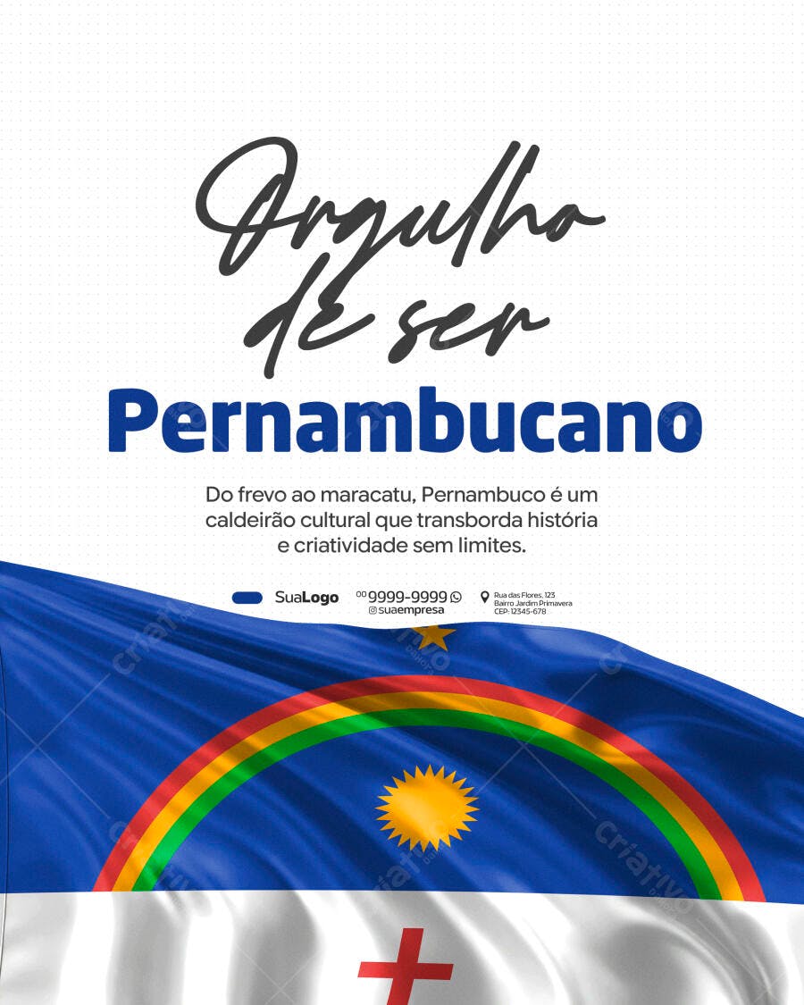 Post Instagram Orgulho de Ser Pernambucano PSD Editável