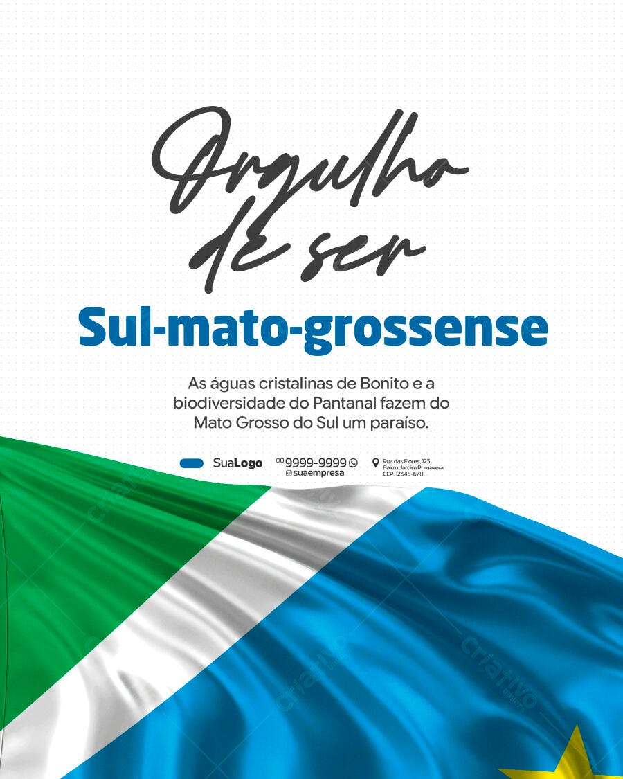 Post Orgulho Sul-Mato-Grossense PSD Editável