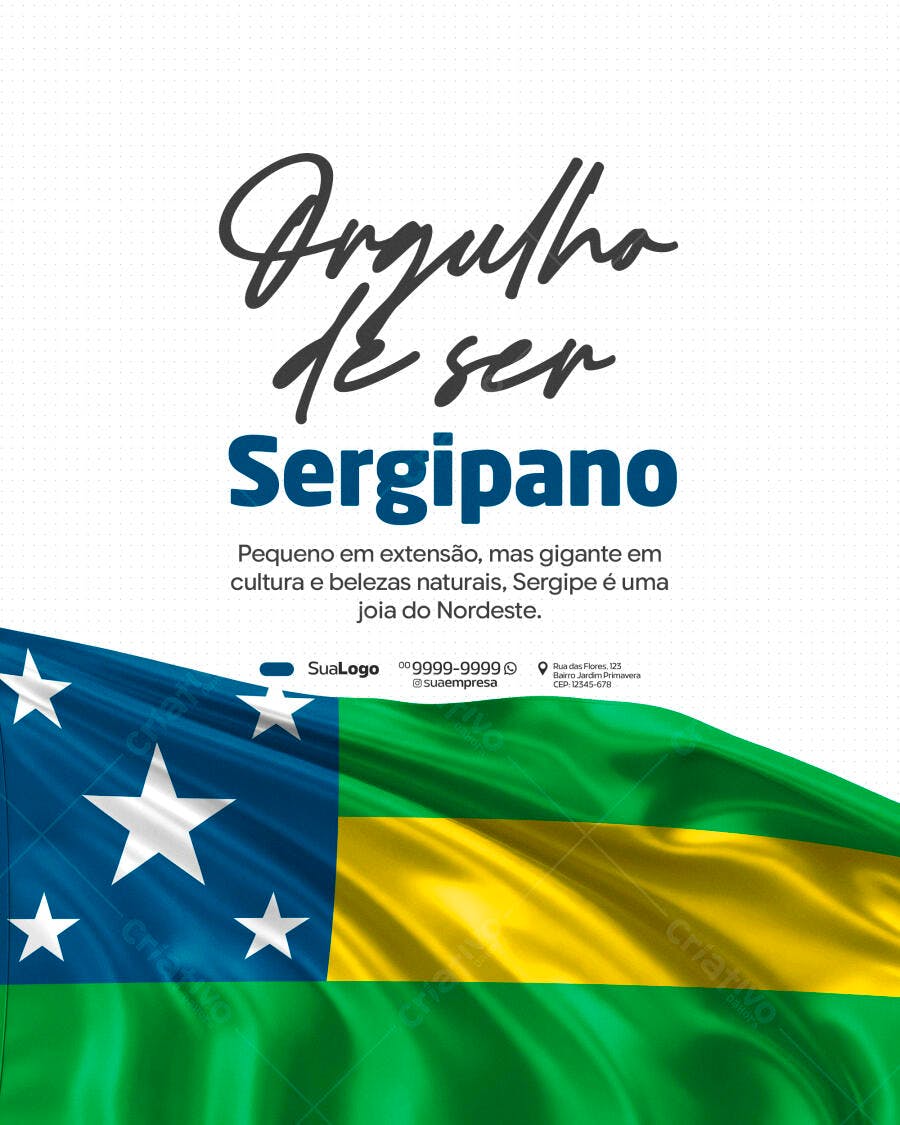 Post Instagram Orgulho Sergipano PSD Editável