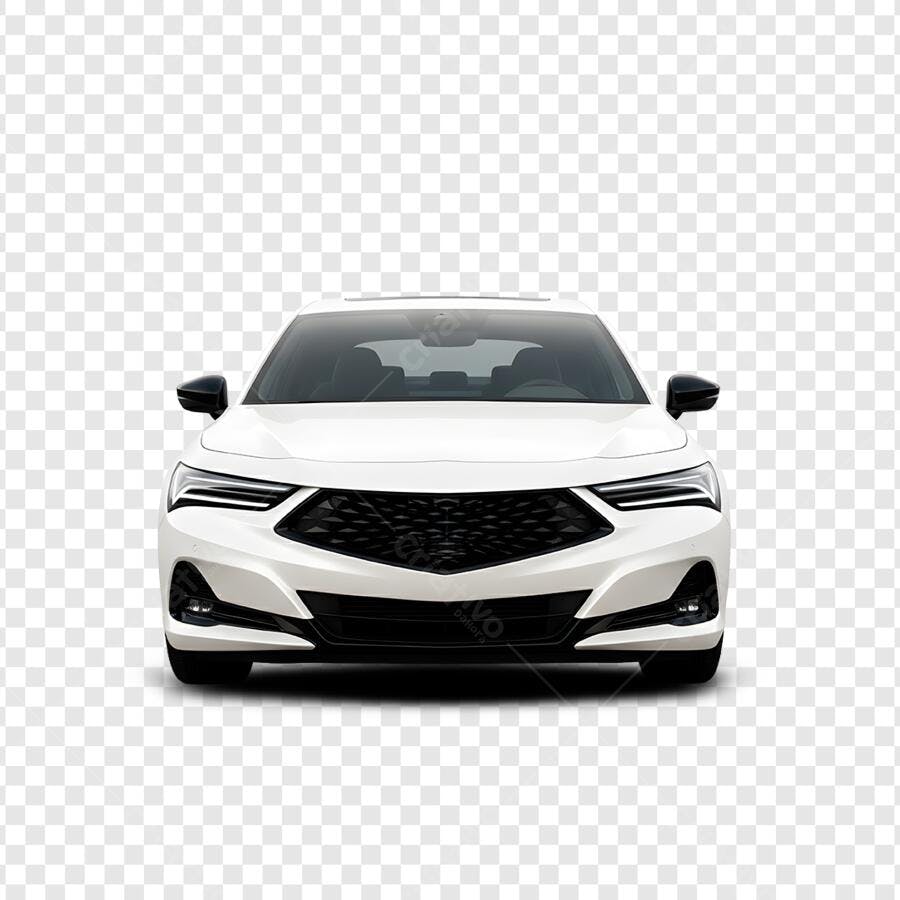 Foto Recortada Carro Branco Sedan Frente PNG Fundo Transparente