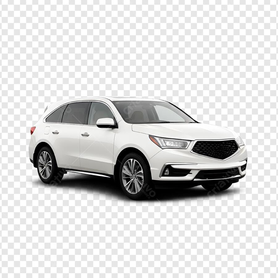 Foto Recortada Carro SUV Branco Acura MDX PNG Fundo Transparente
