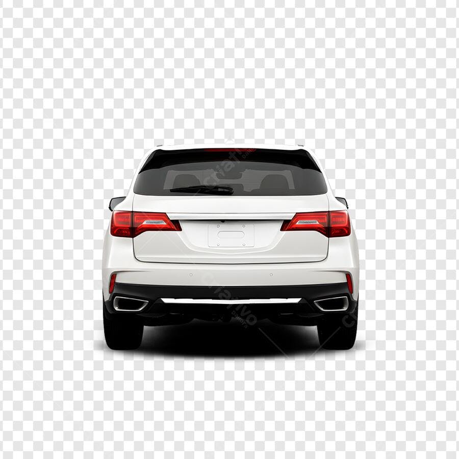 Foto Recortada Carro SUV Branco Traseira PNG Fundo Transparente
