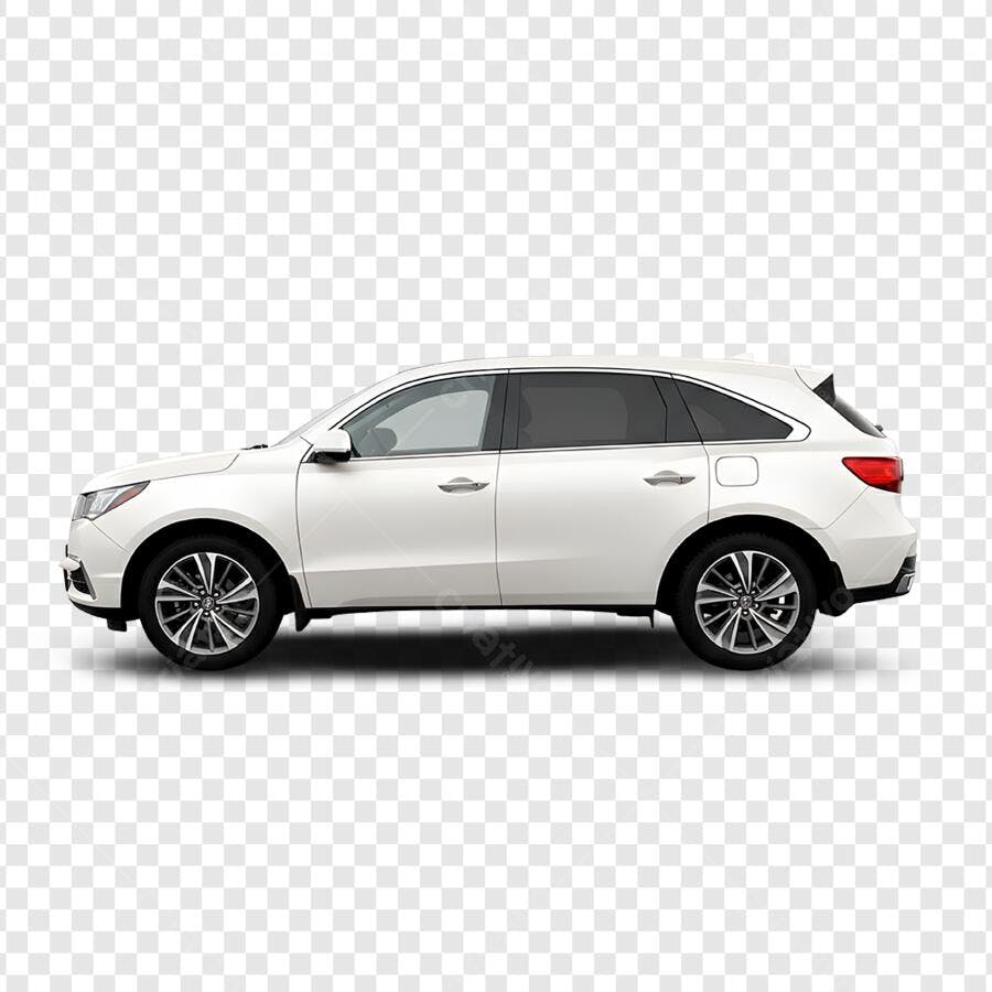 Foto Recortada Carro SUV Branco Lateral PNG Fundo Transparente