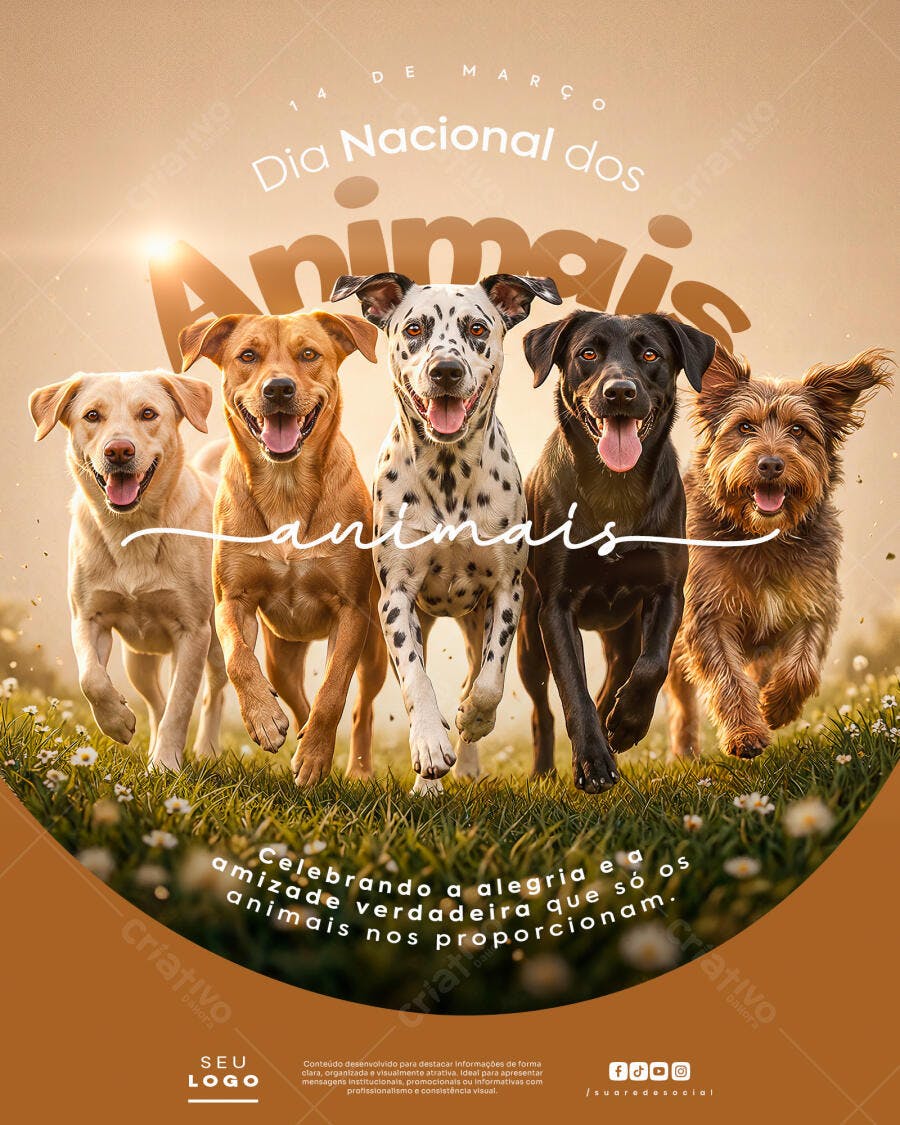 Post Dia Nacional dos Animais Pet Shop PSD Editável