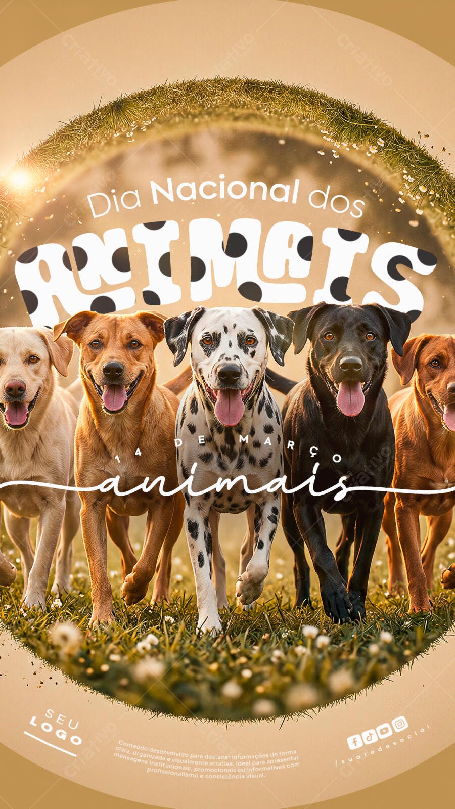 Post Instagram Dia Nacional dos Animais Pet Shop PSD Editável