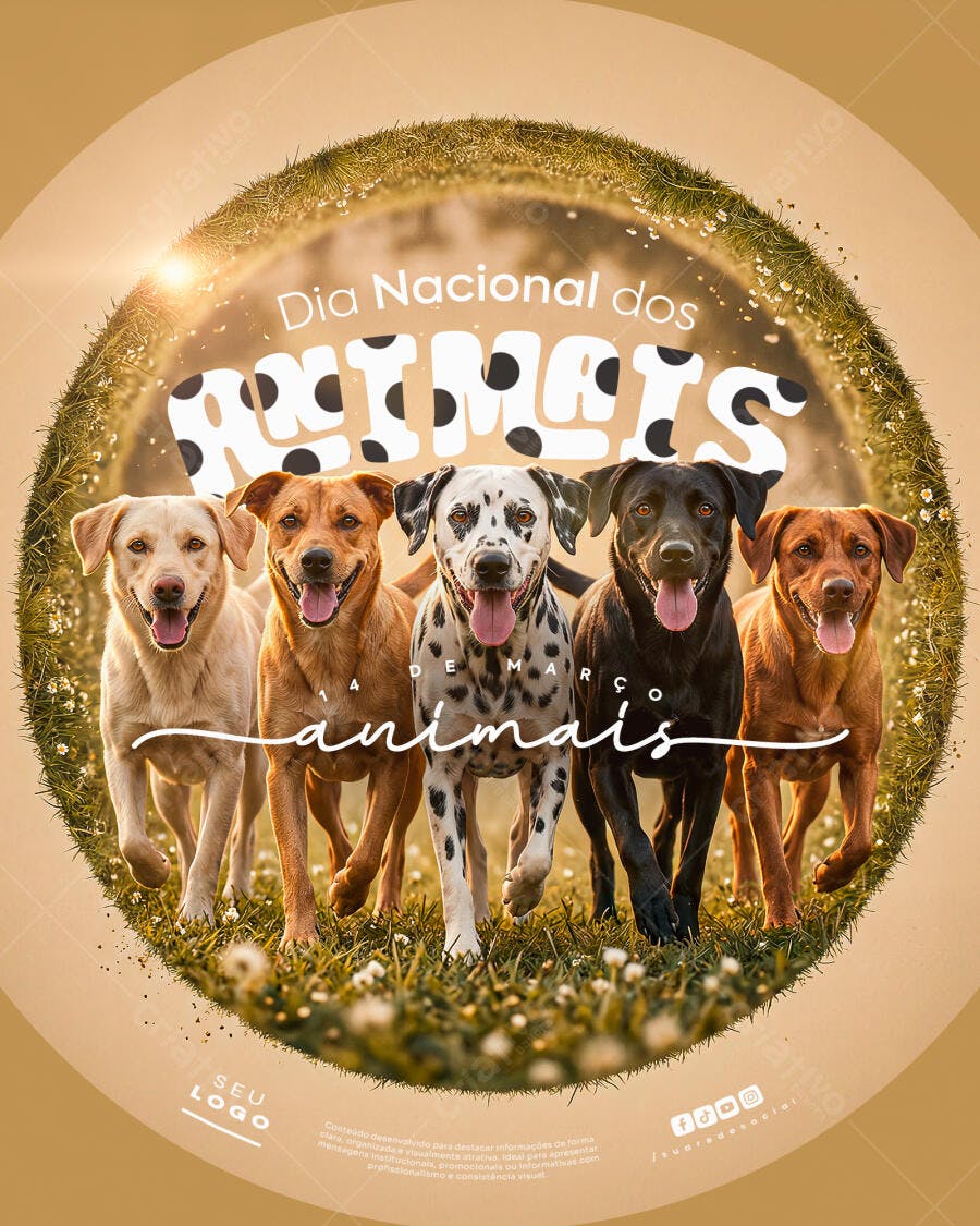 Post Dia Nacional dos Animais Pet Shop PSD Editável